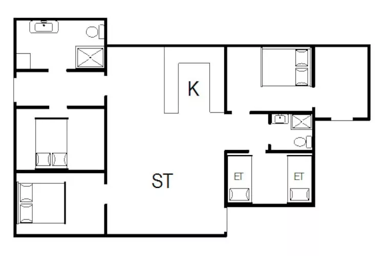 6 person holiday home in Nørre Nebel-By Traum-Floor plan