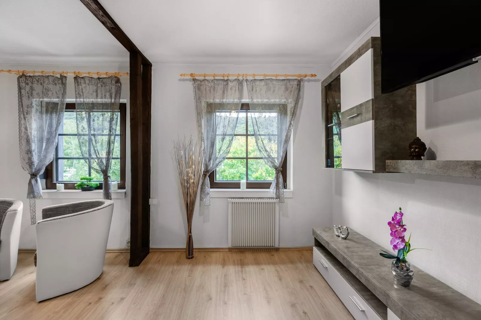 Großes Ferienhaus mit Moselblick-Wohnzimmer