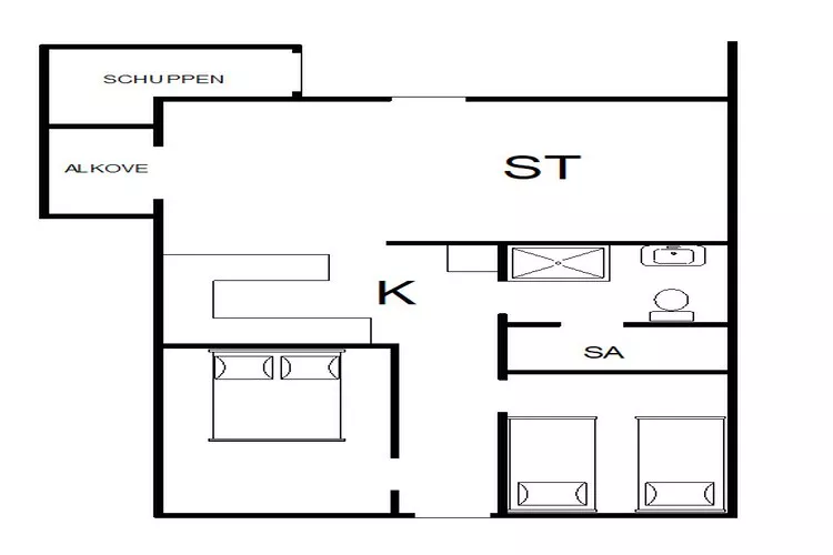 4 person holiday home in Hemmet-By Traum-Floor plan