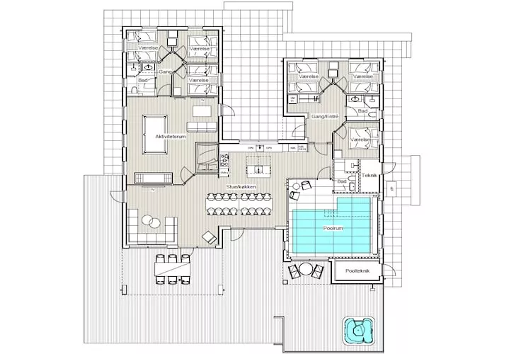5 etoiles maison de vacances a Nørre Nebel-Plan