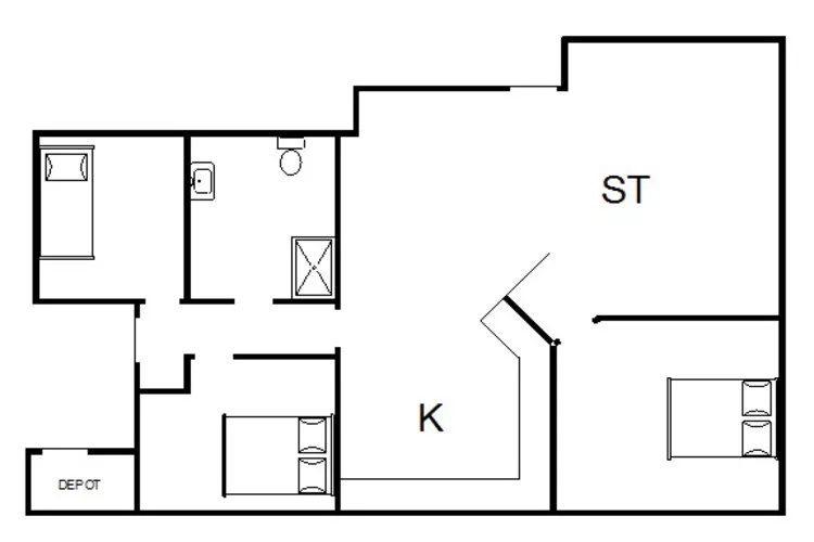 5 Personen Ferienhaus in Tarm-Grundriss