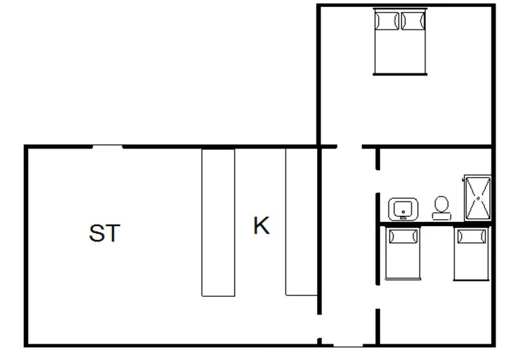 4 person holiday home in Nørre Nebel-Floor plan