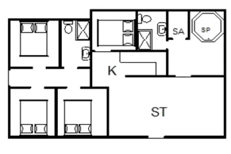 8 person holiday home in Nørre Nebel-Floor plan