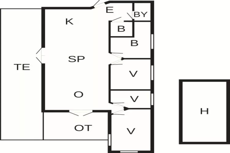 Kusten-Ruckzug in Havnso-By Traum-Grundriss