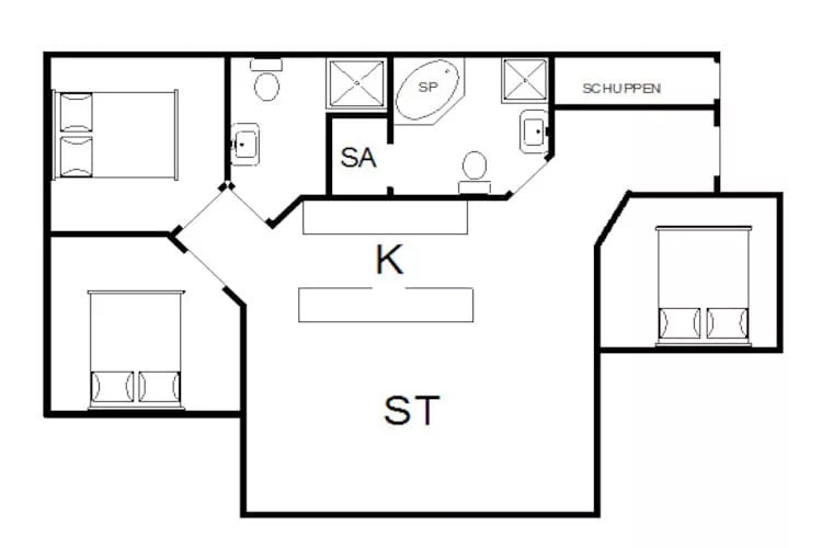 6 person holiday home in Blåvand-Floor plan