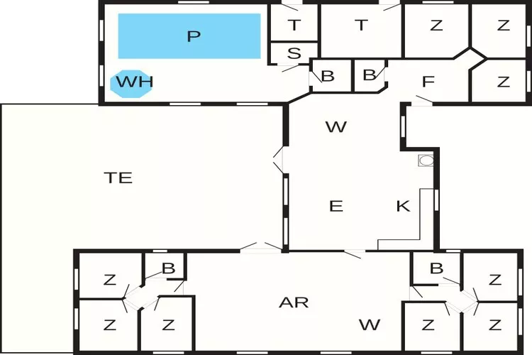 Maison de vacances pour 24 a Nørre Nebel-Plan