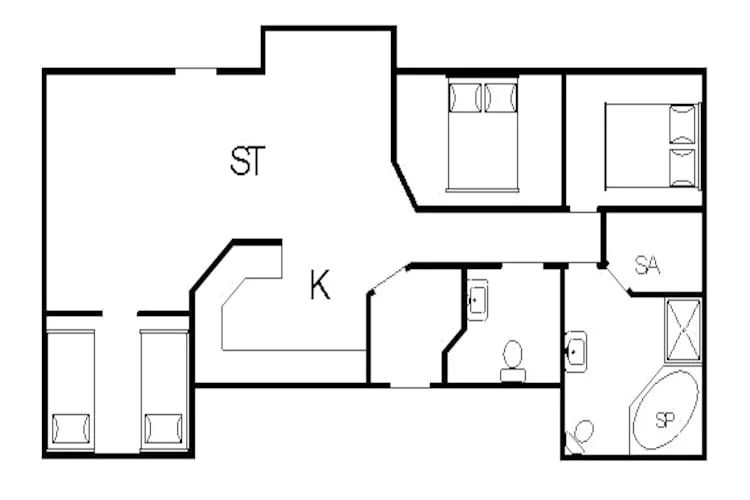 6 Personen Ferienhaus in Tarm-Grundriss
