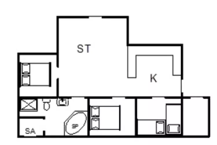 6 Personen Ferienhaus in Tarm-Grundriss