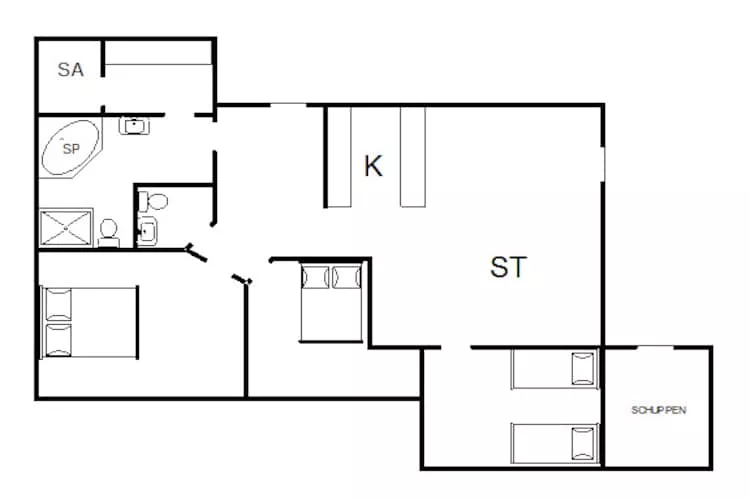 6 person holiday home in Tarm-Floor plan