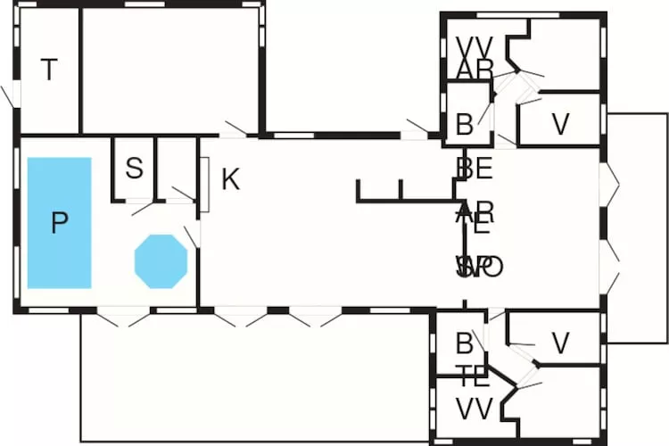Maison de vacances pour 16 a Væggerløse-Plan