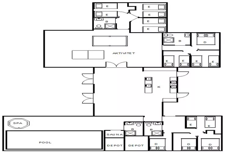 26 person holiday home in Nørre Nebel-Floor plan