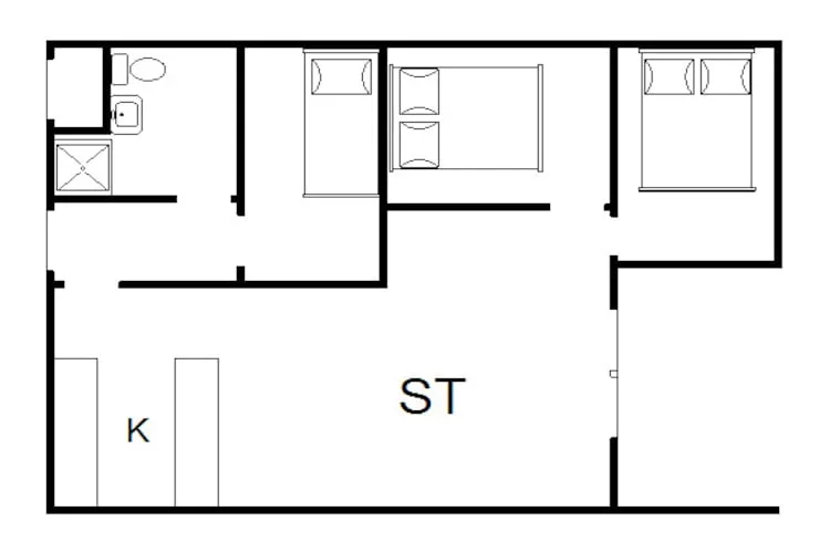 5 person holiday home in Vejers Strand-Floor plan