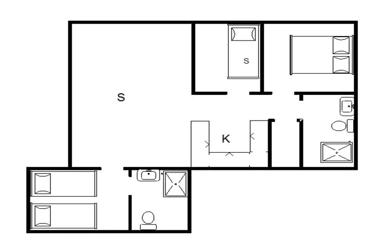 6 person holiday home in Løkken-Floor plan