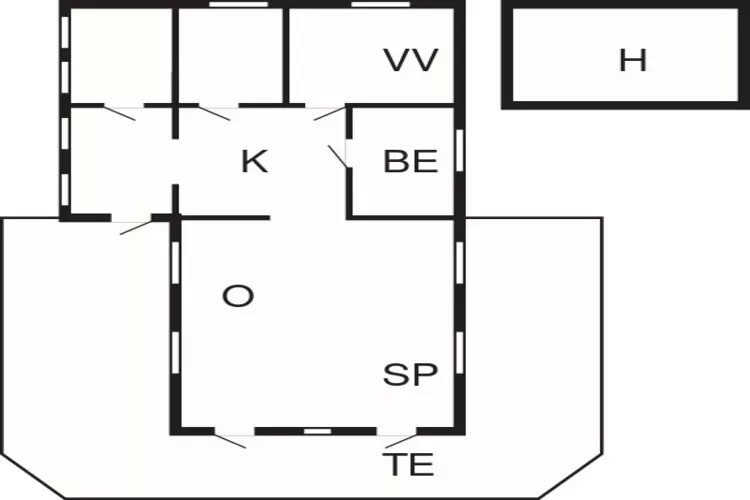 Panoramisches Blockhaus in Sandvig-By Traum-Grundriss