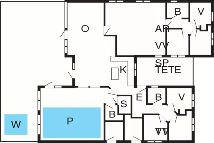 Maison de vacances pour 16 a Væggerløse-Plan
