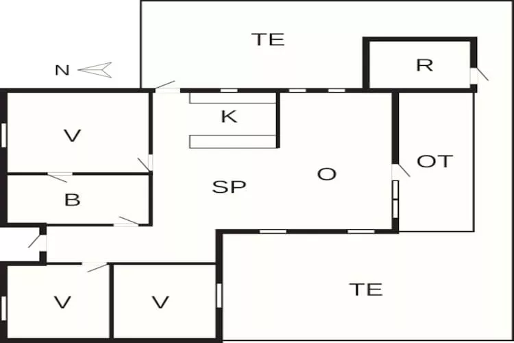 Maison de vacances pour 5 a Hvide Sande-Plan