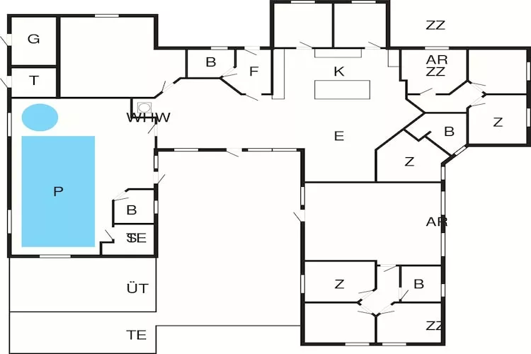Villa de luxe avec piscine a Marielyst -- By Traum Ferienwohnungen-Plan