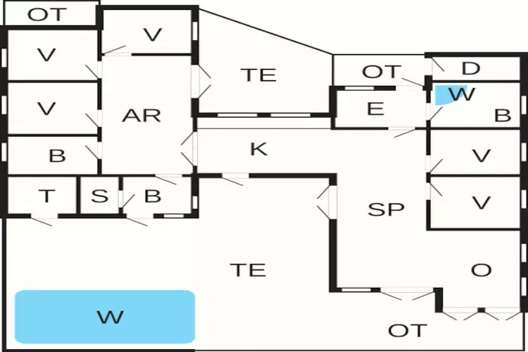 16 Personen Ferienhaus in Ansager-By Traum-Grundriss