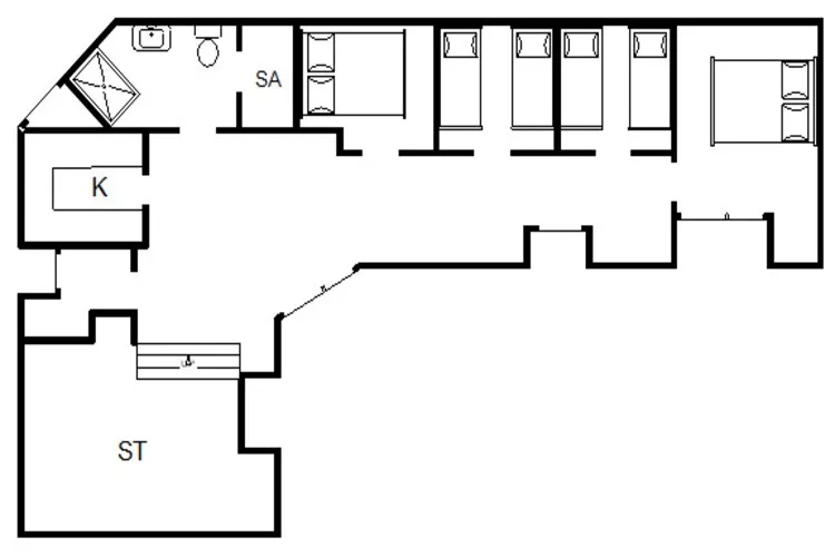 6 person holiday home in Vejers Strand-Floor plan