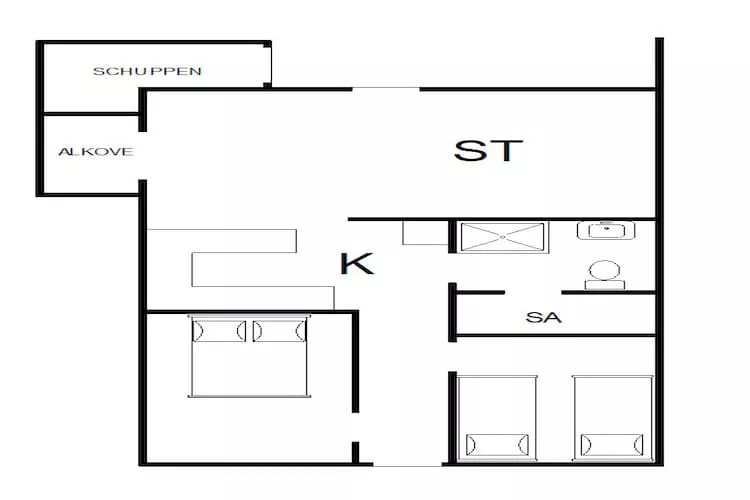 4 person holiday home in Hemmet-By Traum-Floor plan