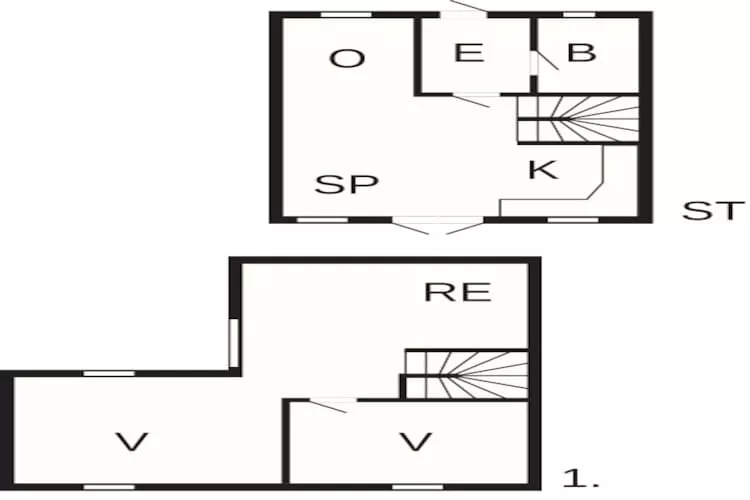 4 room,2 levels-Floor plan
