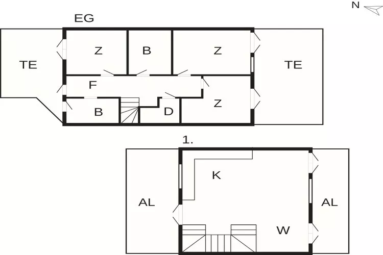 4 room,2 levels-Plan
