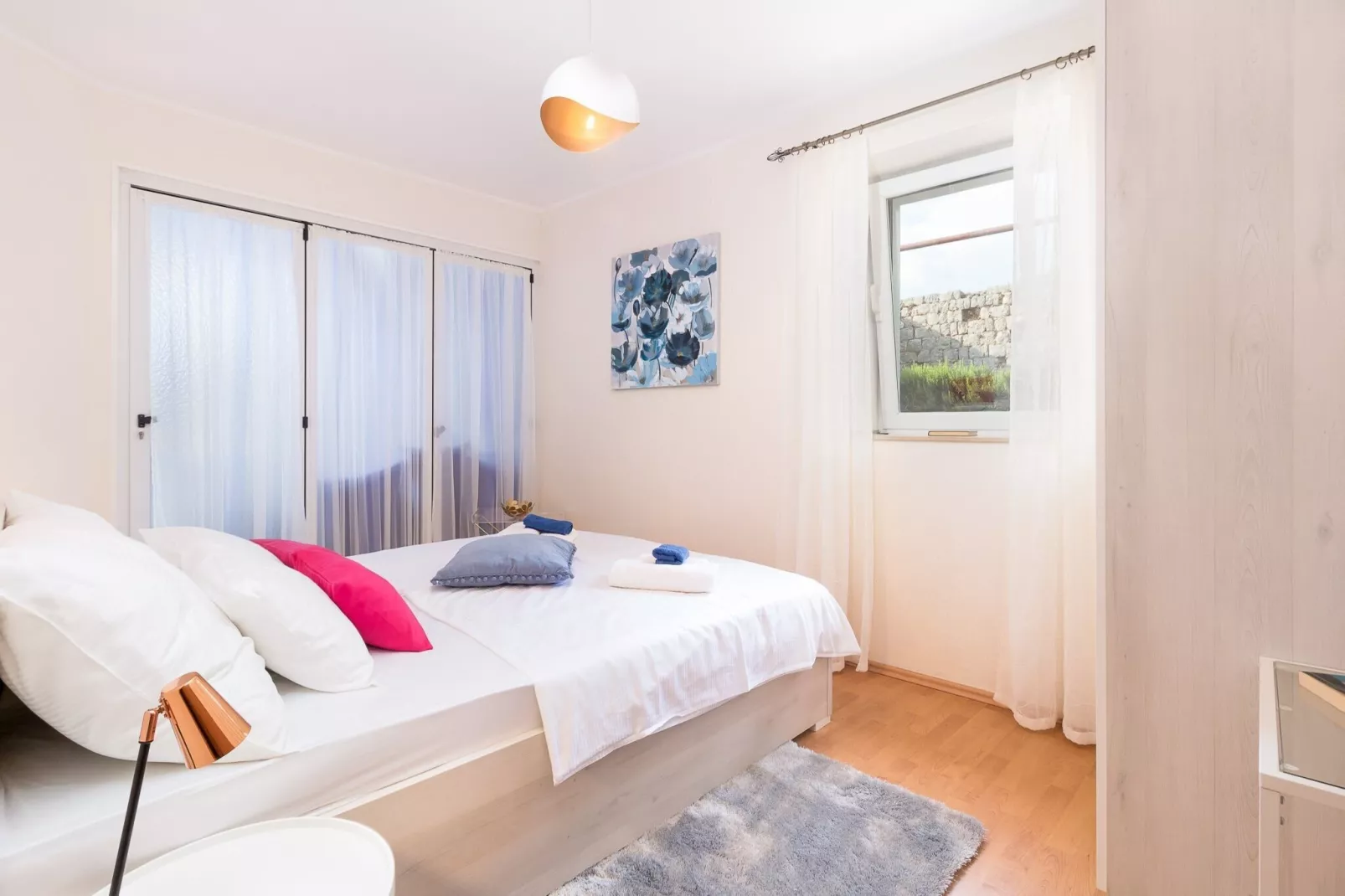 Apartments Lotea - Two-Bedroom Apartment with Terrace and Sea View-Bedroom
