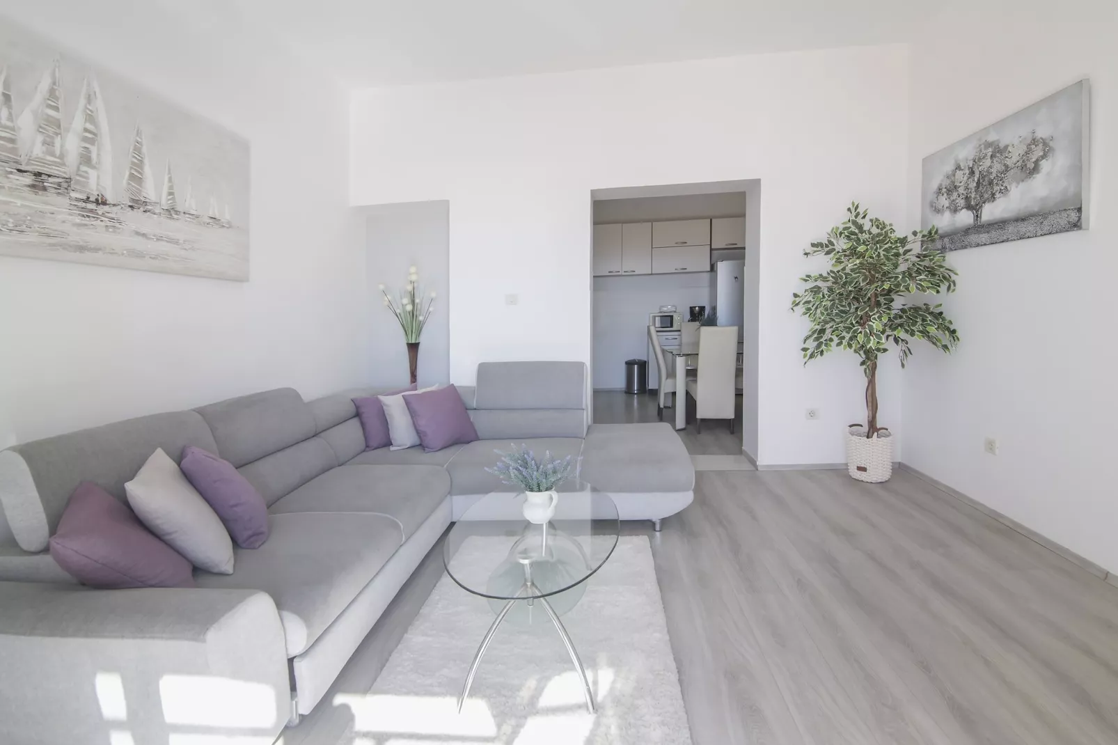 Apartments Isabora - Two-Bedroom Apartment with Terrace and Partial Sea View (Nea)-Salon