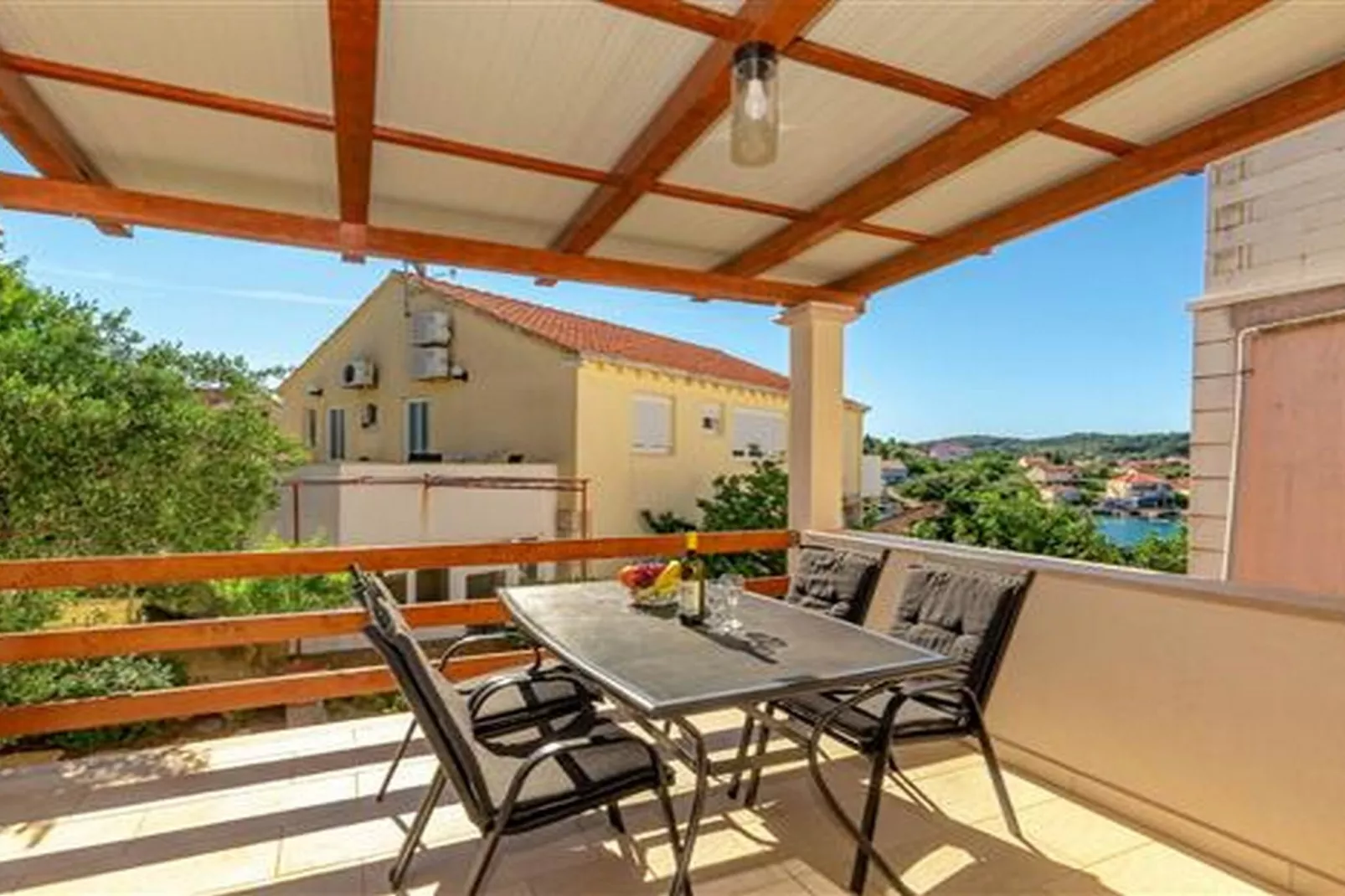 Apartments Radojković Lumbarda -One Bedroom Apartment with Terrace and Partial Sea View(A1)-Terrace