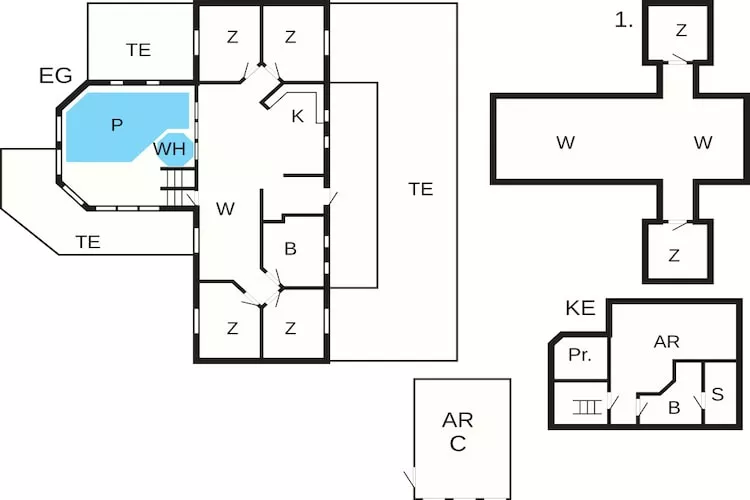 Maison de vacances pour 12 a Hirtshals-By Traum-Plan d'étage