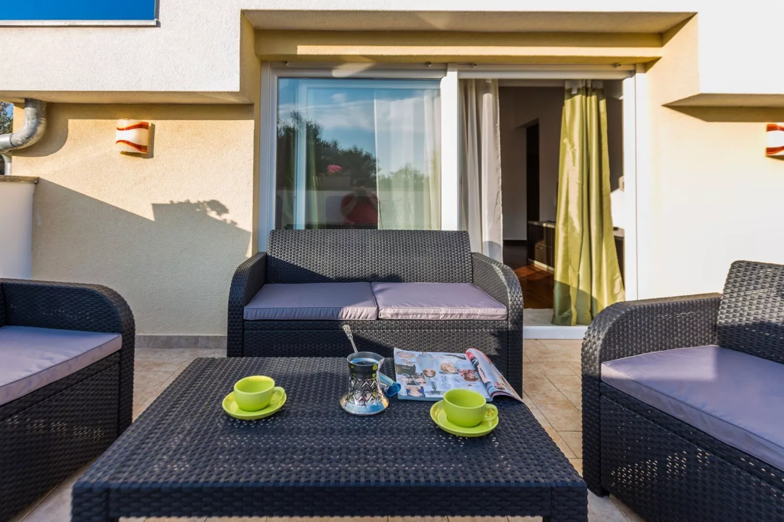 Elegant and Lavish Leisure Apartments Zadar with Outdoor Pool - Classic Two Bedroom Apartment with Terrace (owner Olive)-Living room