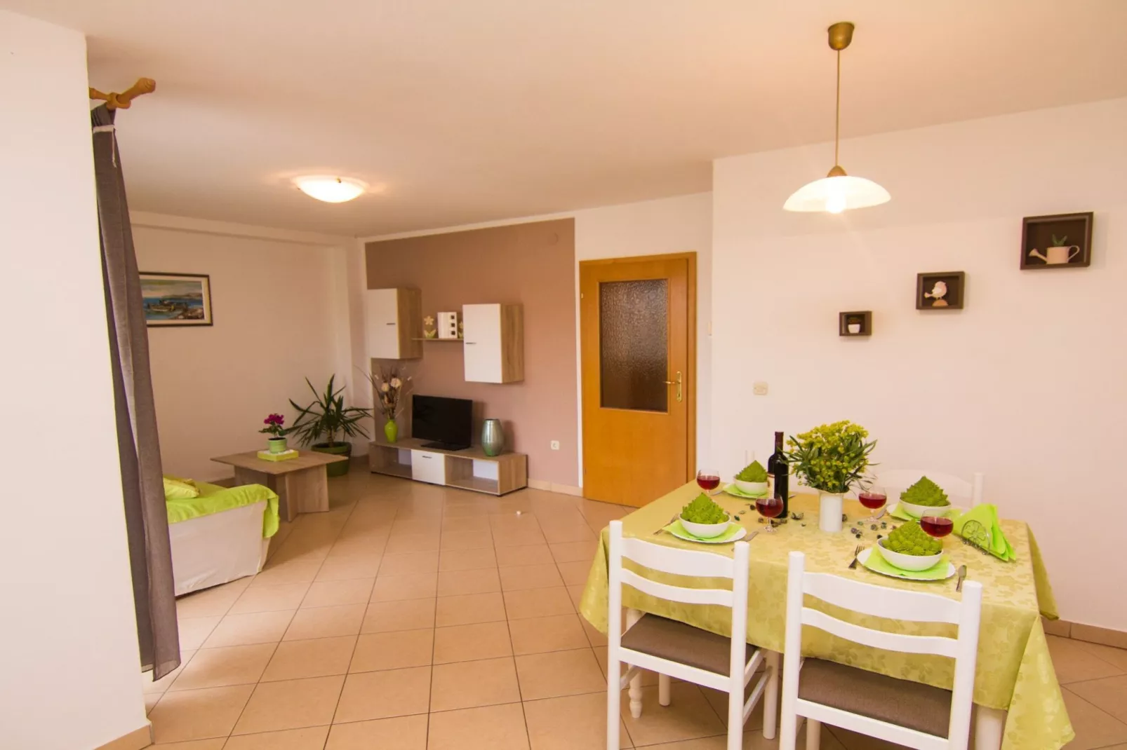 Refined and Timeless Krk Apartment with Terrace - Two Bedroom Apartment with Terrace-Living room
