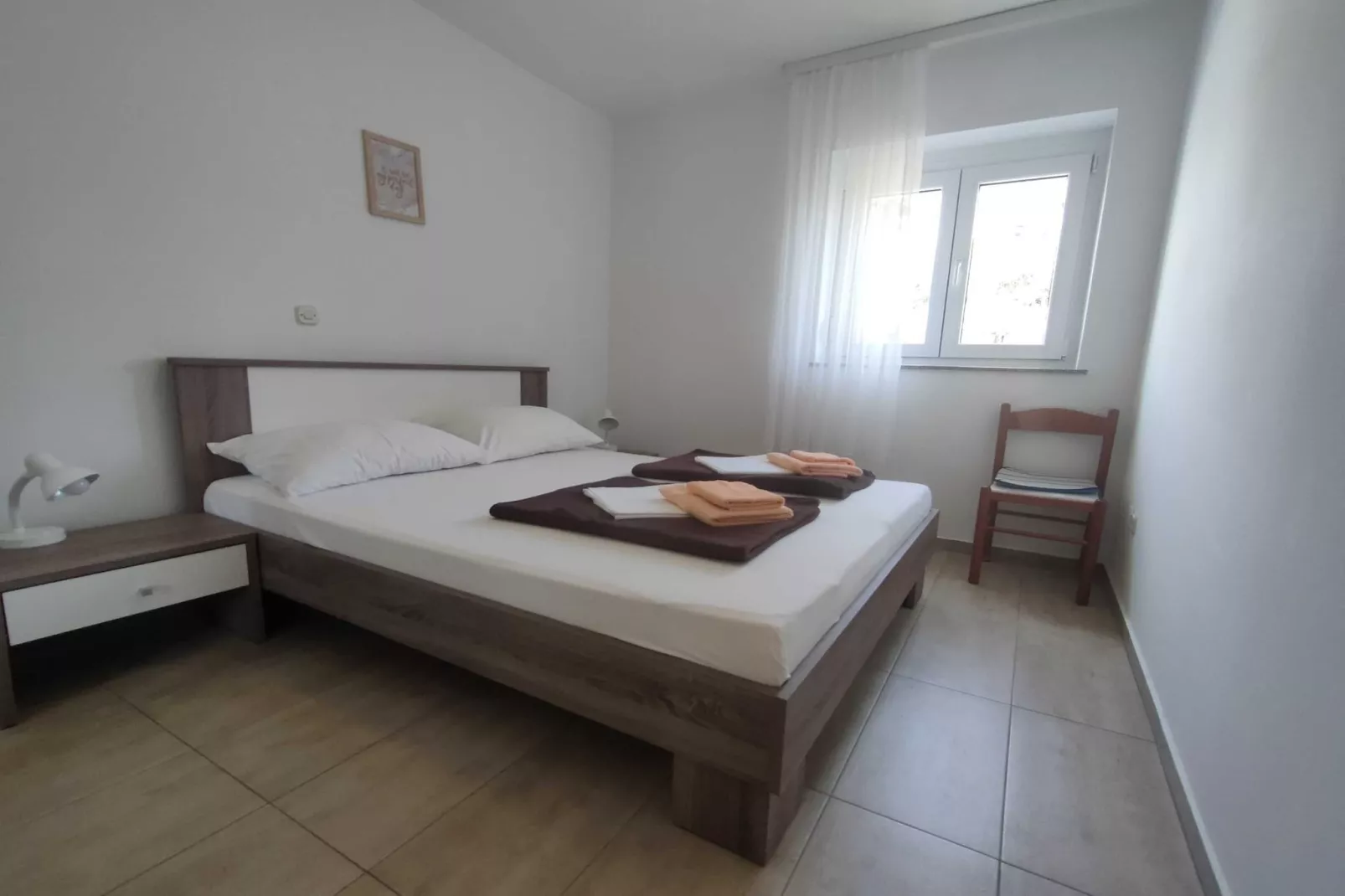 Apartments Krk with Sea View and Terrace - Standard Two Bedroom Apartment with Sea View ant Terrace (owner first floor)-Schlafzimmer