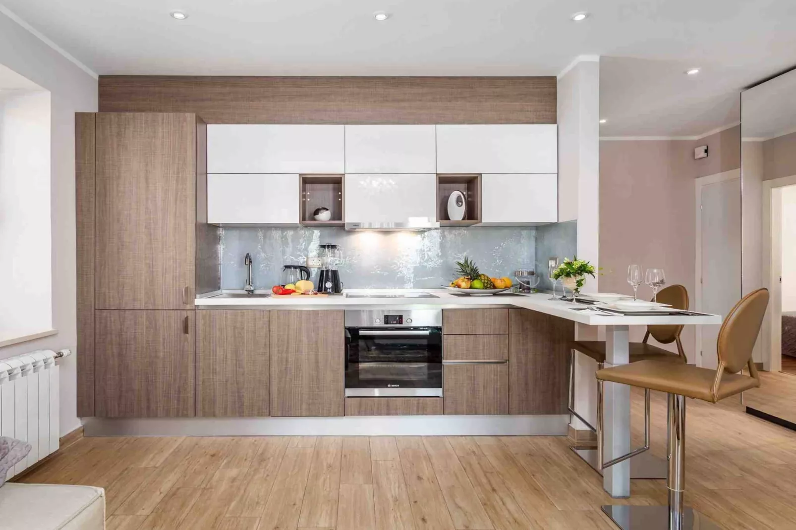 Modern Comfort with Shared Pool, Balconies & Lush Green Surroundings - One Bedroom Apartment (Romantic)-Cuisine