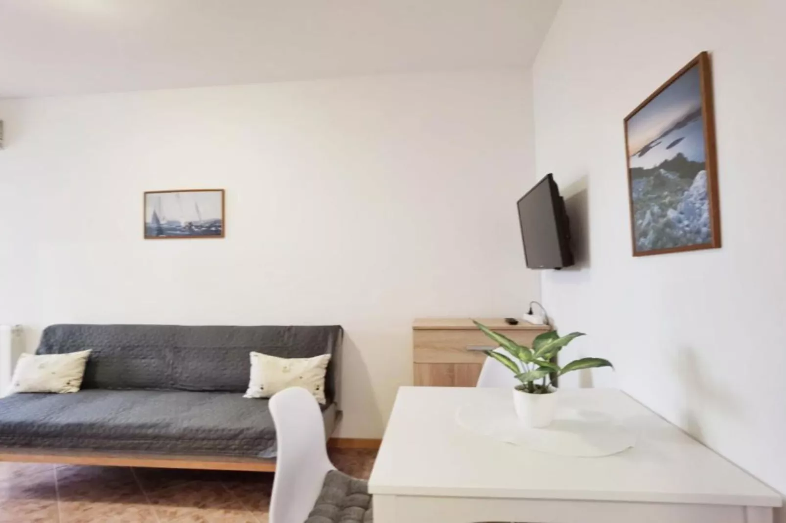 Villa Sanja -  One Bedroom Apartment with Balcony and Sea View 1-Living room