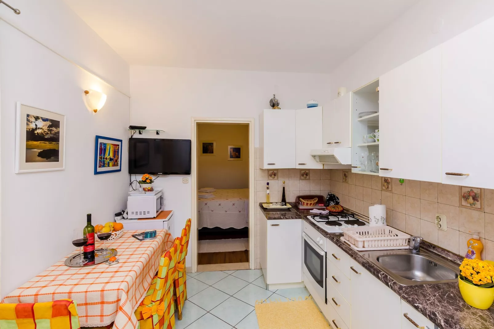 Apartments Captain - Superior One Bedroom Apartment with Terrace (3 Adults)-Küche