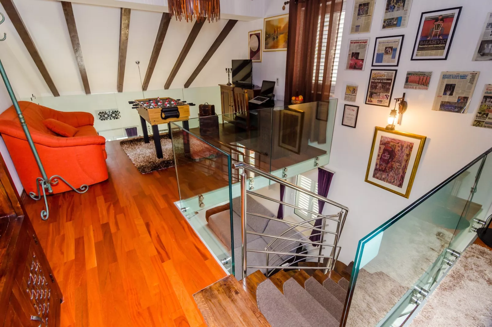 Apartment Villa Mikica - Four Bedroom Duplex Apartment with Terrace and Partial Sea View-Wohnzimmer