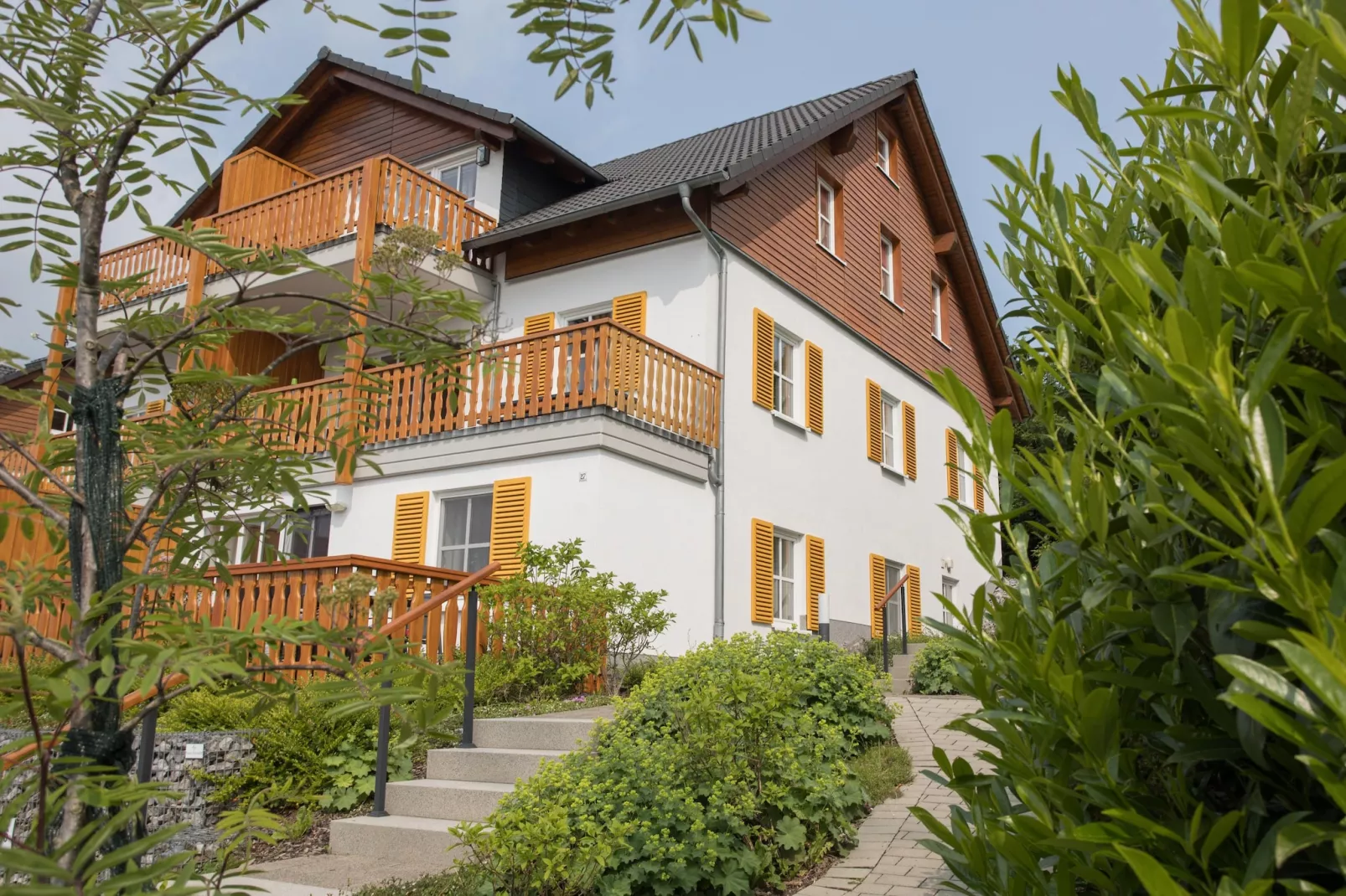 Ferienhaus 'Rothaarglück' Sauerland mit Aussicht-Exterior in summer