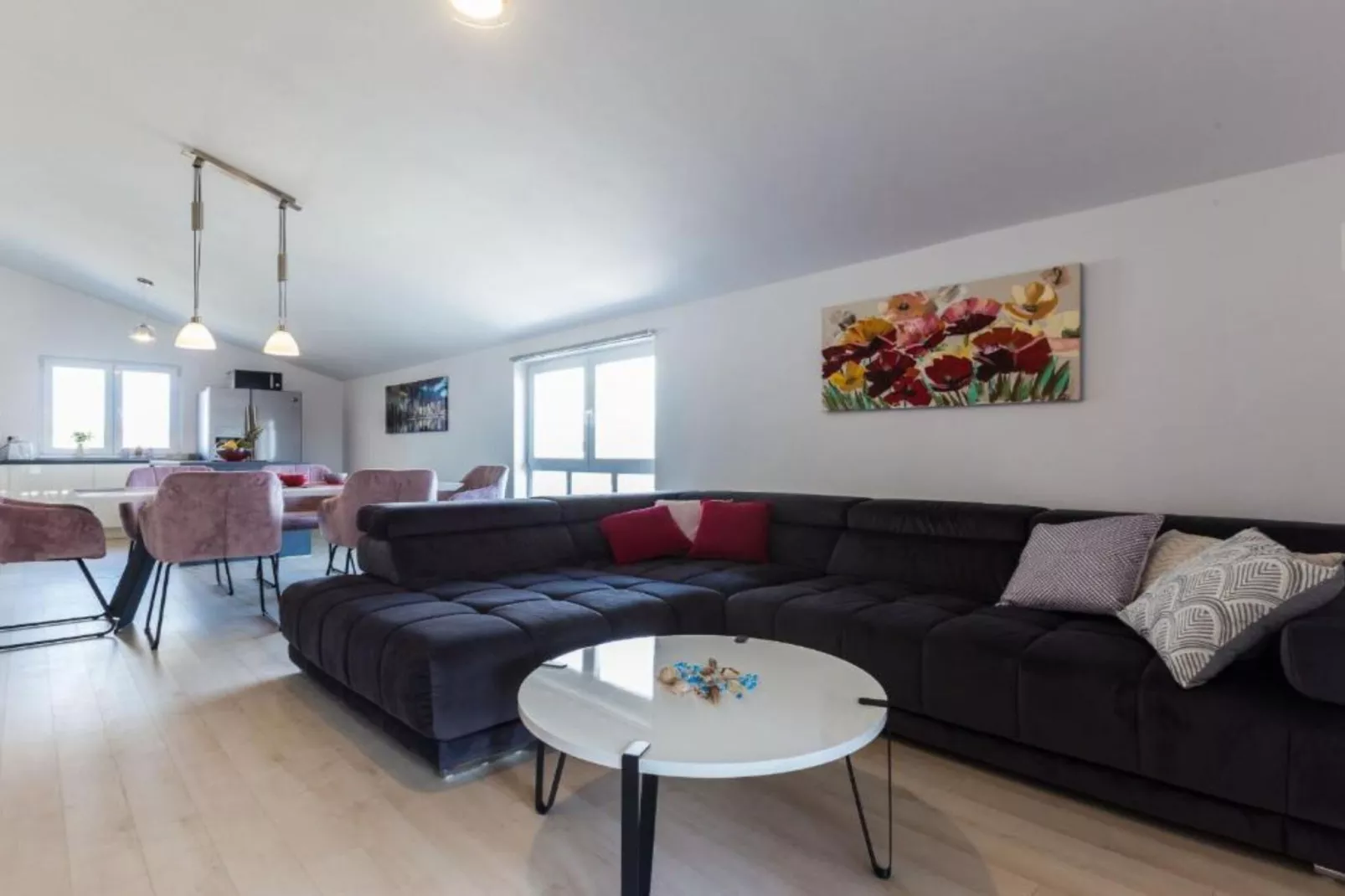 Cozy Three Bedroom Apartment With Terrace in Zadar - Three Bedroom Apartment-Living room