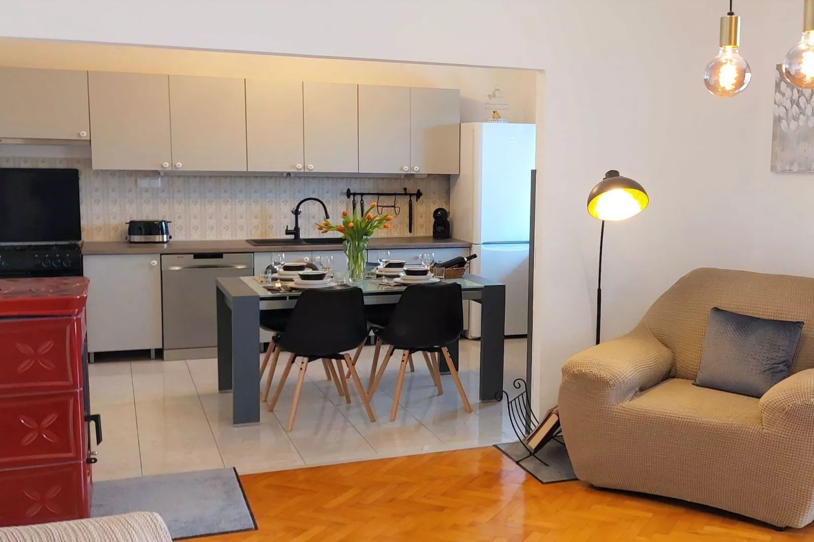 Modern Crikvenica Apartments with Sea View - Two Bedroom Apartment with Balcony-Cuisine