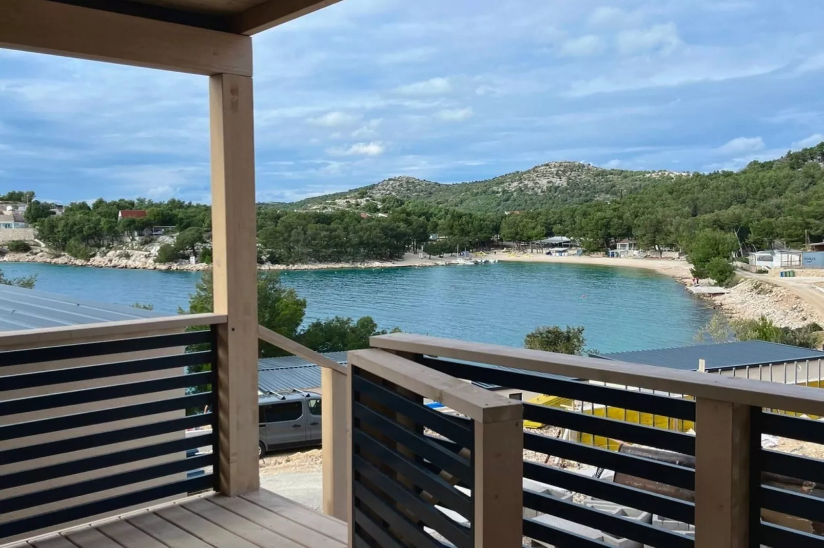 Tranquil Tides Drage Mobile Home with Terrace and Sea View - Two Bedroom Mobile Home with Terrace and Sea View-Terrace balcony