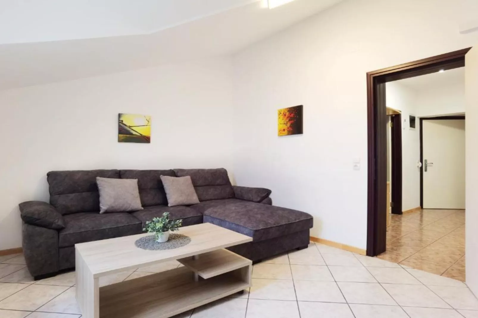 Villa Sanja -  One Bedroom Apartment with Balcony and Sea View 1-Living room