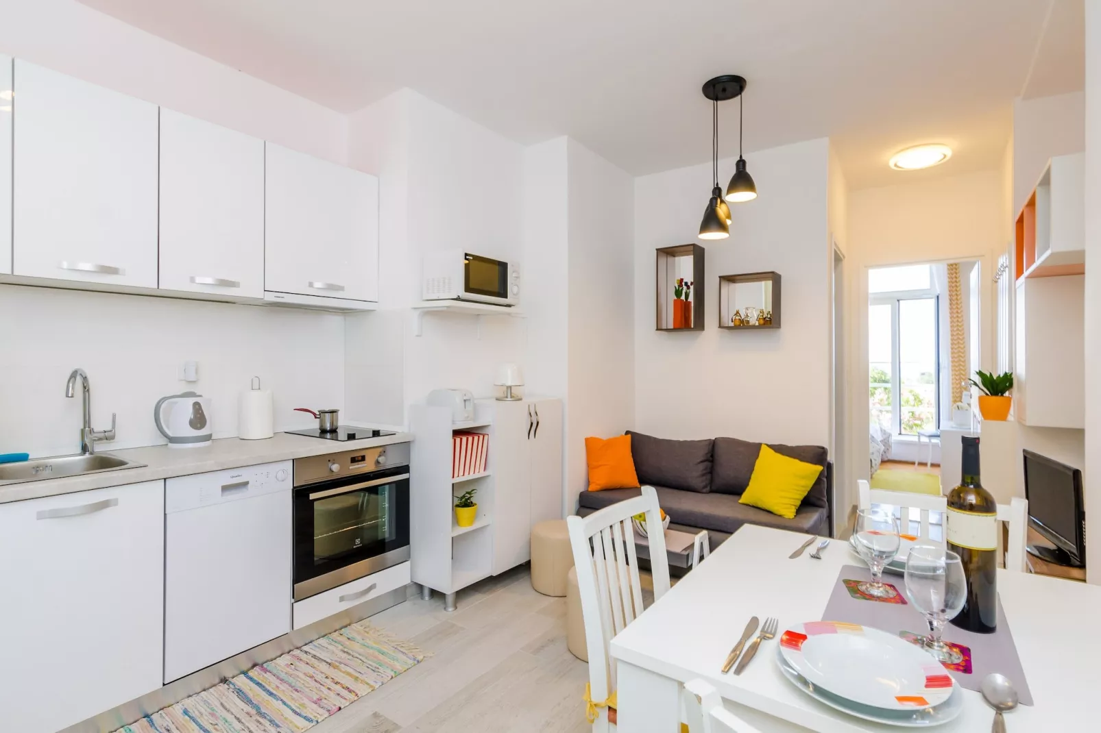 Apartment Petrana - Studio Apartment with Terrace-Living room