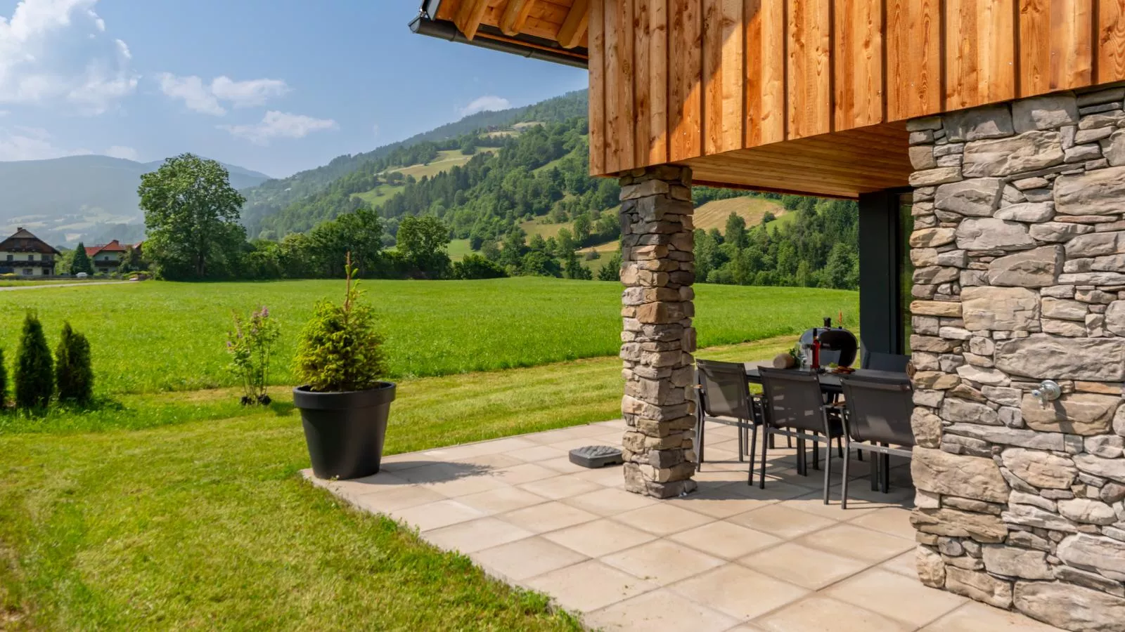 Mountain Chalet Esttes-View in summer