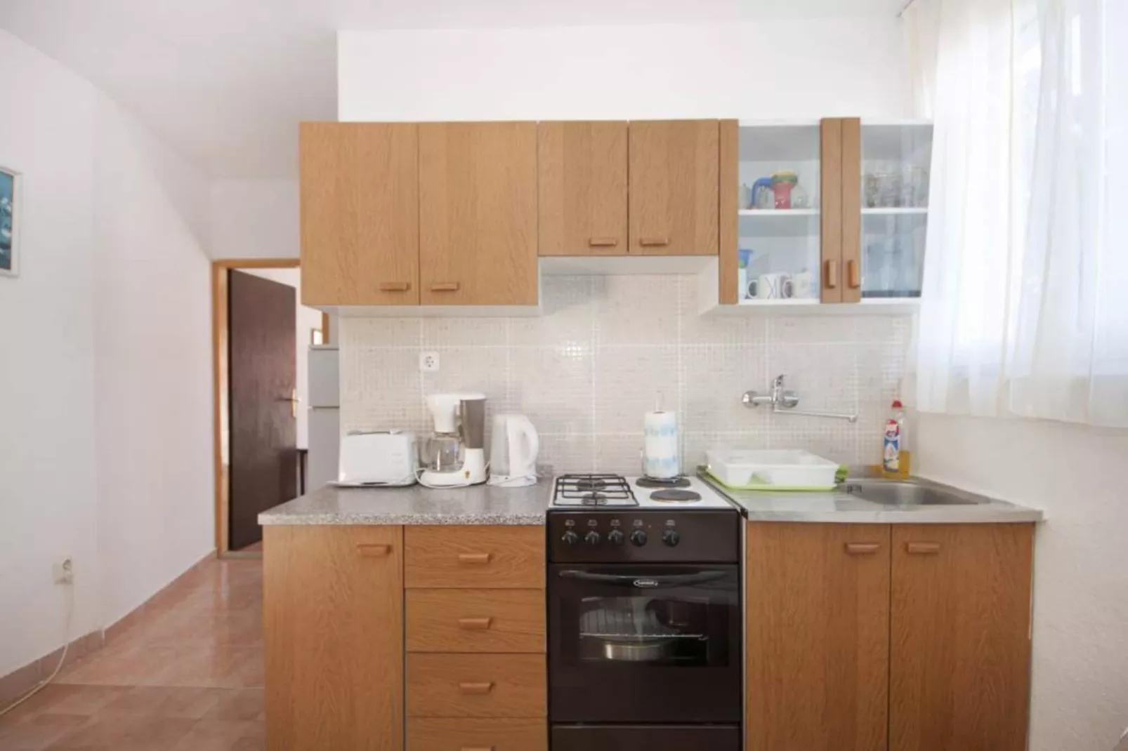 Apartments Mira -One Bedroom Apartment with Terrace and Sea View(A1)-Cuisine