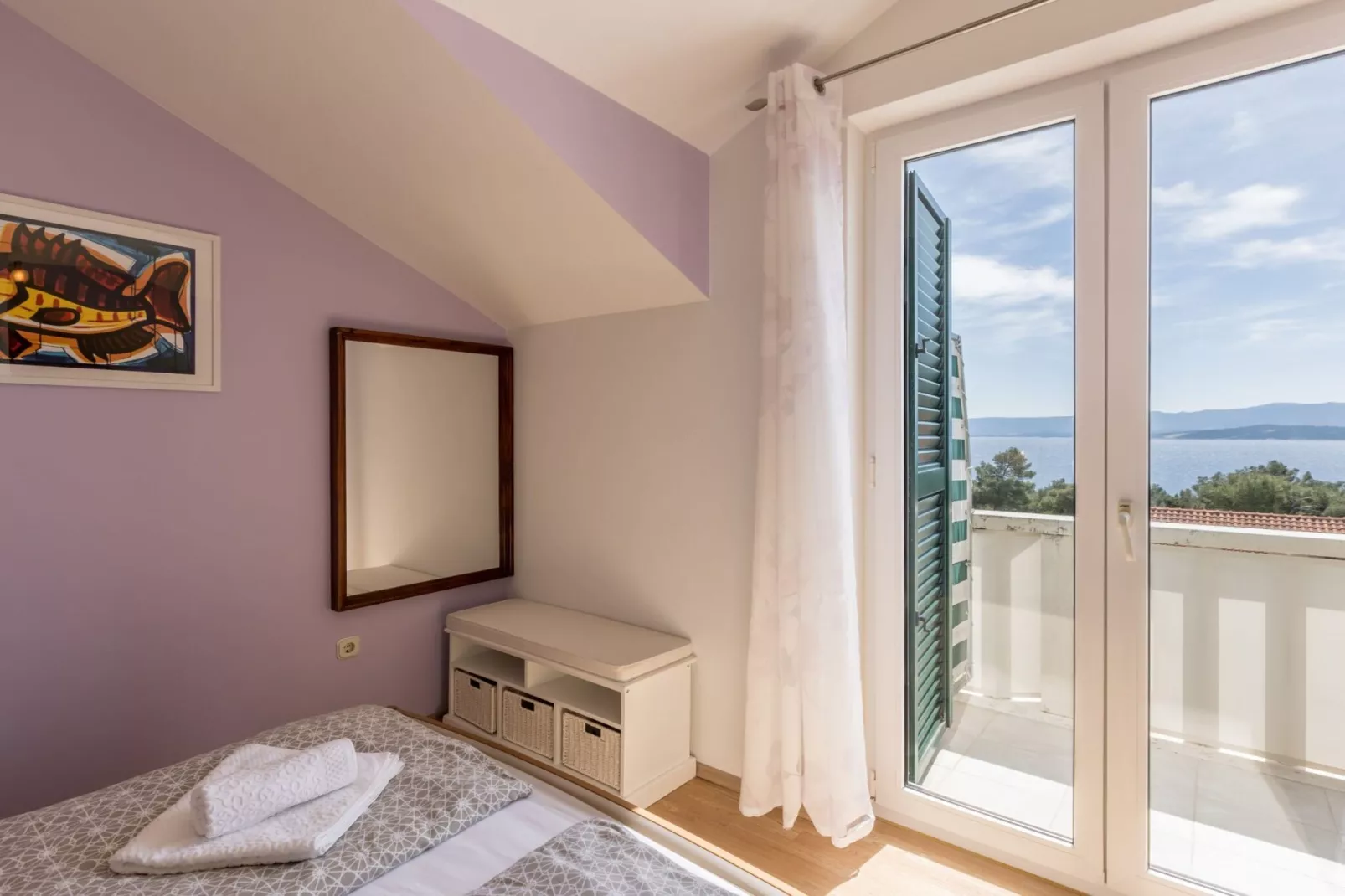 Adriatic Island Sea View Apartments - One Bedroom Apartment with Terrace and Sea View (A3)-Schlafzimmer