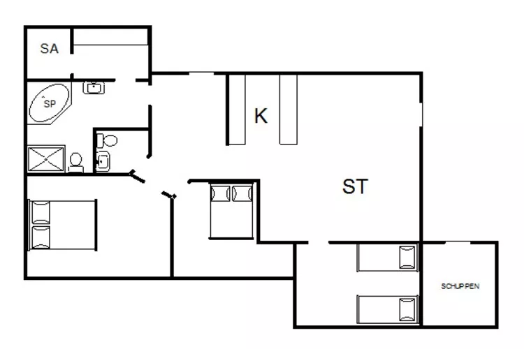 6 person holiday home in Tarm-Floor plan