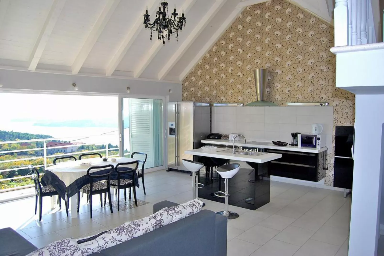 Villa Tony - Five Bedroom Villa with Terrace, Swimming Pool and Sea View-Dining room