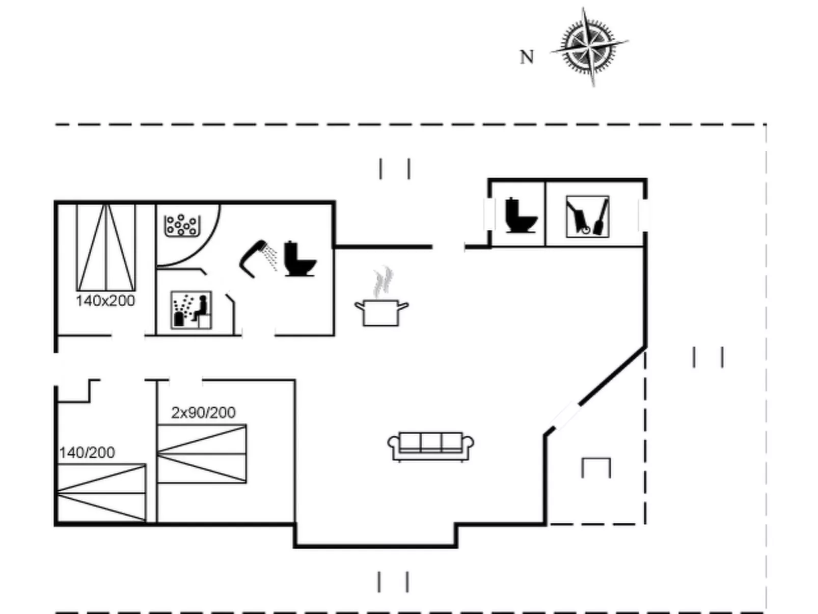"Nahele" - 500m from the sea-Inside
