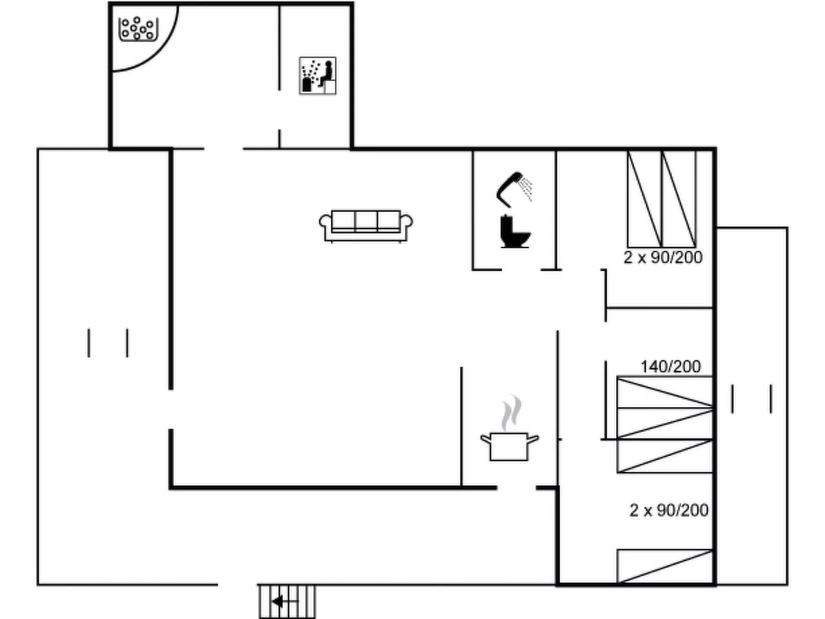 "Kalf" - 400m from the sea-Dedans